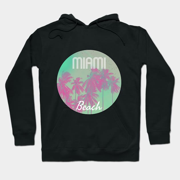 Miami Beach Vintage Hoodie by Radarek_Design